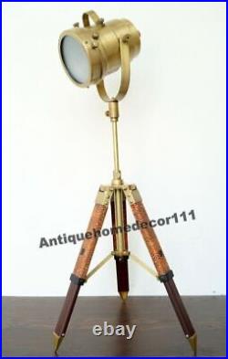 Hollywood Spotlight Searchlight Table LampStudio Home Decorative Leather Tripod