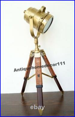 Hollywood Spotlight Searchlight Table LampStudio Home Decorative Leather Tripod