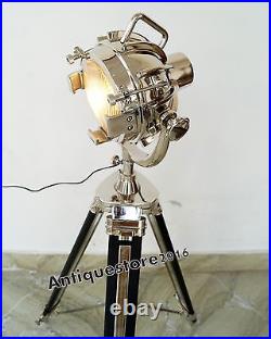 Hollywood Studio Vintage Heavy Spotlight With Tripod Stand Floor Lamp Home Decor