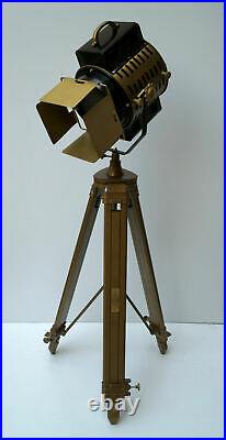 Hollywood floor lamp theater spot light with antique tripod stand vintage retro