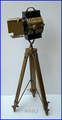 Hollywood floor lamp theater spot light with antique tripod stand vintage retro