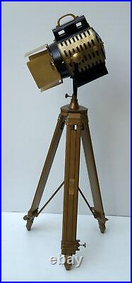 Hollywood floor lamp theater spot light with antique tripod stand vintage retro