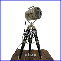 Home Furniture Floor Lamp on Wood Stand Vintage Ship Focus Searchlight Night LED