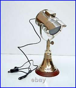 House decor table lamp vintage industrial spotlight chrome silver finish retro