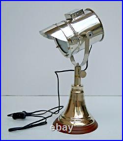House decor table lamp vintage industrial spotlight chrome silver finish retro