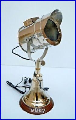 House decor table lamp vintage industrial spotlight chrome silver finish retro