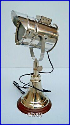 House decor table lamp vintage industrial spotlight chrome silver finish retro