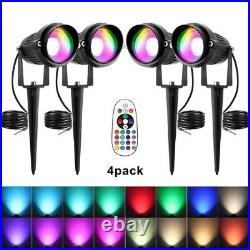 IP65 Outdoor LED Landscape Light Lamp Remote Control Change Spotlight Garden