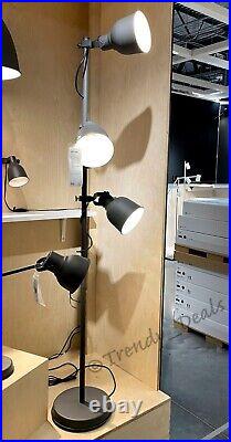 Ikea HEKTAR Floor Lamp with3 Spotlights Steel, Dark Gray NEW