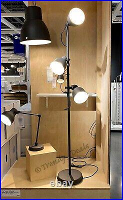 Ikea HEKTAR Floor Lamp with3 Spotlights Steel, Dark Gray NEW