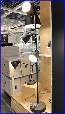 Ikea HEKTAR Floor Lamp with3 Spotlights Steel, Dark Gray NEW