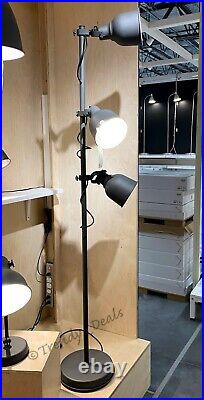 Ikea HEKTAR Floor Lamp with3 Spotlights Steel, Dark Gray NEW