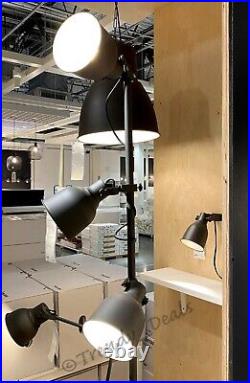 Ikea HEKTAR Floor Lamp with3 Spotlights Steel, Dark Gray NEW