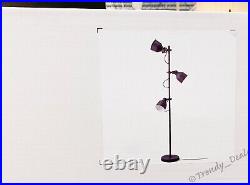 Ikea HEKTAR Floor Lamp with3 Spotlights Steel, Dark Gray NEW