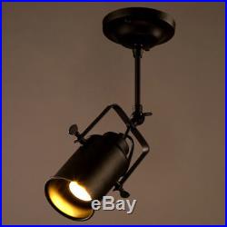 Industrial Loft Black Monorail Spot Lights LED Semi Flush Mount Chandelier Lamp