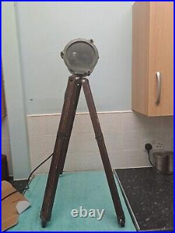 Industrial Naval Military SpotLight Ajustable Tripod Floor Lamp Working