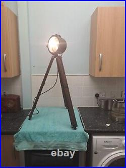 Industrial Naval Military SpotLight Ajustable Tripod Floor Lamp Working