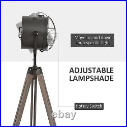 Industrial Style Tripod Floor Lamp with Spotlight