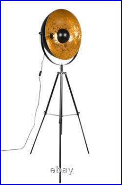 Industrial Tripod Floor Lamp Black Copper Reflector Spotlight 160cm Tall New