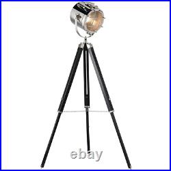 Industrial Tripod Floor Lamp Matt Black E27 Theatre Spot Light Standing Height Industrial Tripod Floor Lamp Matt Black E27 Theatre Spot Light Standing Height