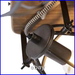 Industrial spotlight black with wood adjustable 4-light ceiling light RRP £179
