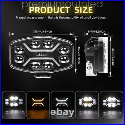 Jumbo Oval LED Spot Lamp Demmon WithWhite & Amber DRL Driving Light 12v 24v Spider