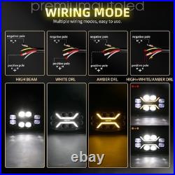 Jumbo Oval LED Spot Lamp Demmon WithWhite & Amber DRL Driving Light 12v 24v Spider