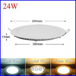 LED Ceiling Light Recessed Ultra Slim Panel Down Lights Round Bathroom Spot Lamp