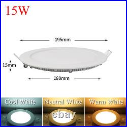 LED Ceiling Light Recessed Ultra Slim Panel Down Lights Round Bathroom Spot Lamp