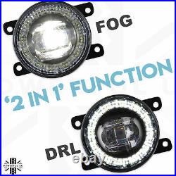 LED Fog+DRL Lamp light for LandRover Freelander 2 angel eye front bumper spot 90