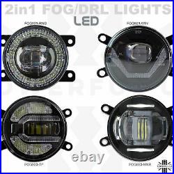 LED Fog+DRL Lamp light for LandRover Freelander 2 angel eye front bumper spot 90