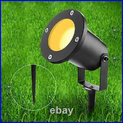 LED Outdoor Garden Yard Spike Light Spotlight IP65 GU10 Mains Ground Lamp + Bulb
