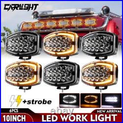 LED Spot Light with Position Strip 10 Jumbo Oval Lamp 12V/24V For Truck Offroad
