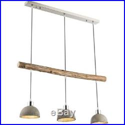 LED hanging lamp living dining room concrete spotlight wood pendulum ceiling