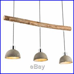 LED hanging lamp living dining room concrete spotlight wood pendulum ceiling