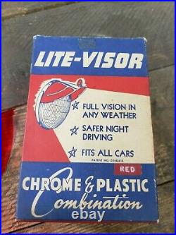 LITE-VISOR Headlight Visor Vintage Original 1950s Accessory Harley Chevy GM Red