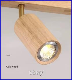 Lamp 5x Spot Lights GU10 Ceiling Real Timber Walnut Oak Wood