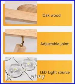 Lamp 5x Spot Lights GU10 Ceiling Real Timber Walnut Oak Wood