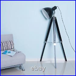 Large Floor Standing Lamp Tripod Black Spotlight Height Adjustable Lighting