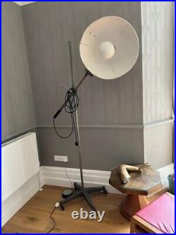 Large vintage heavy adjustable photography studio light and stand industrial
