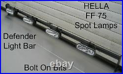 Light Roof bar 4 HELLA FF75 Spot Lamps Wiring Kits LandRover Defender 90/110