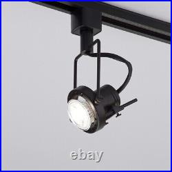 Litecraft 2 M Kitchen Track Light With 6 Greenwich Fixtures & LED Bulbs Black