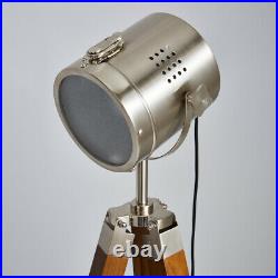 Litecraft Acton Floor Lamp Tripod Spotlight Styled E27 Base Satin Nickel