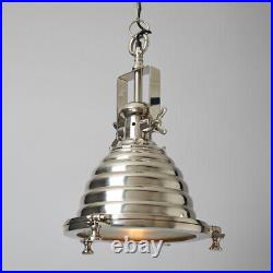 Litecraft Holly Diner Ceiling Pendant Farmhouse Style 1 Light Polished Chrome