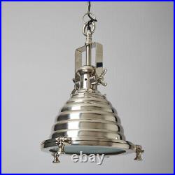 Litecraft Holly Diner Ceiling Pendant Farmhouse Style 1 Light Polished Chrome