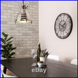 Litecraft Holly Diner Ceiling Pendant Farmhouse Style 1 Light Polished Chrome