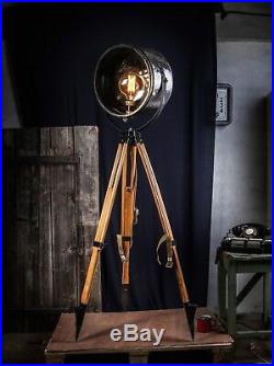 Loft Tripod Stativ Lampe Scheinwerfer Industrie Vintage Strahler Metal XL Spot