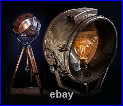 Loft Tripod Stativ Lampe Scheinwerfer Industrie Vintage Strahler Metal XXL Spot