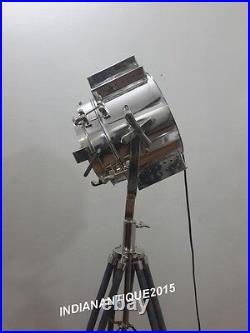 MARINE FLOOR LIGHT WITH TRIPOD, Nautical Spot Light Studio Lamp Decor