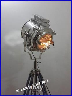 MARINE FLOOR LIGHT WITH TRIPOD, Nautical Spot Light Studio Lamp Decor